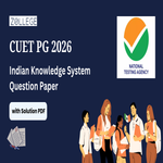 CUET PG 2026 Indian Knowledge System Question Paper with Solution Pdf